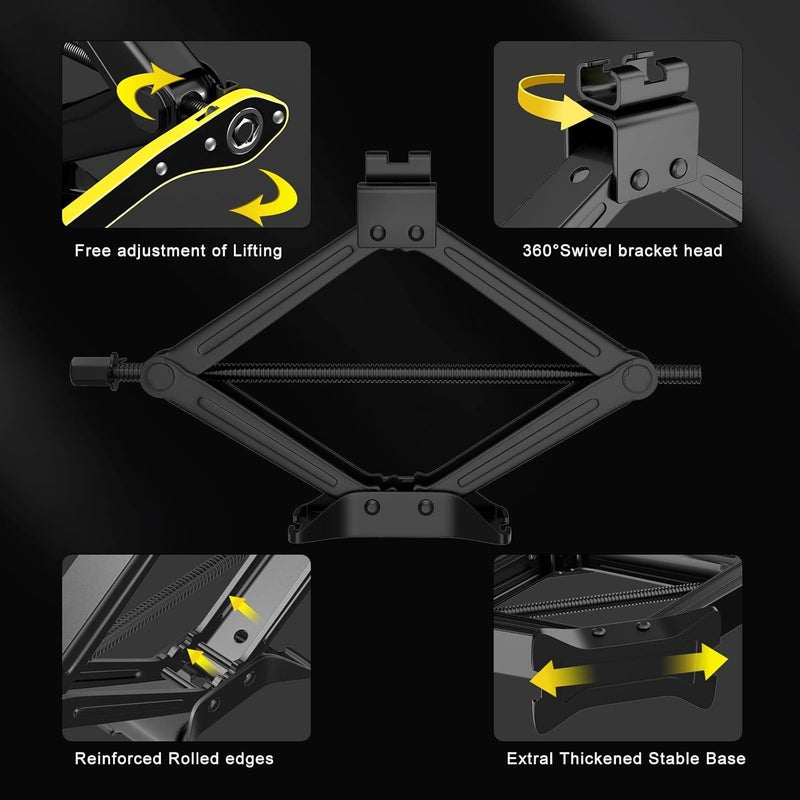 IMAYCC Scissor Jack for Car - 2 Ton (4409 lbs) Car Jack Kit,Quick Lifting Tire Changing Kit, Tire Jack kit for Auto/SUV/MPV (2 Ton) - Image 4